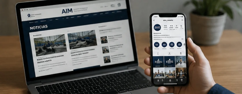 Sitio web de AIM Rosario en dispositivos digitales